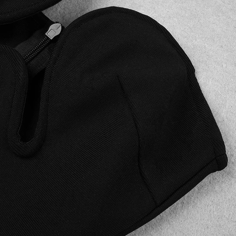 Black strapless dress